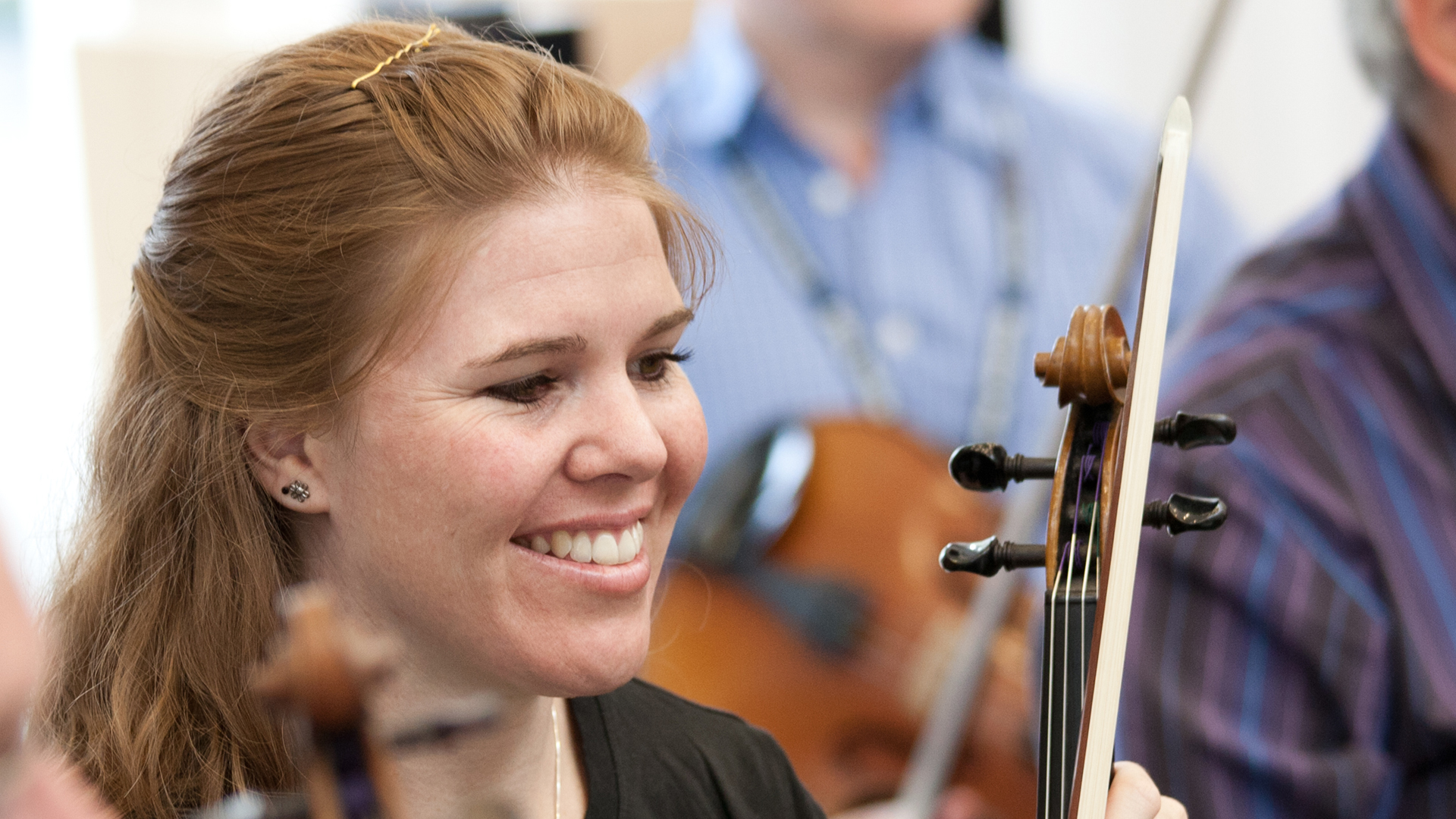 undefinedYoung violinist laughing