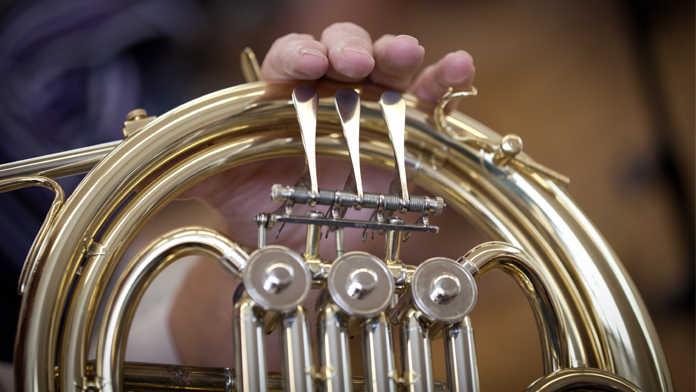 undefinedFrench horn being played on a Benslow residential course